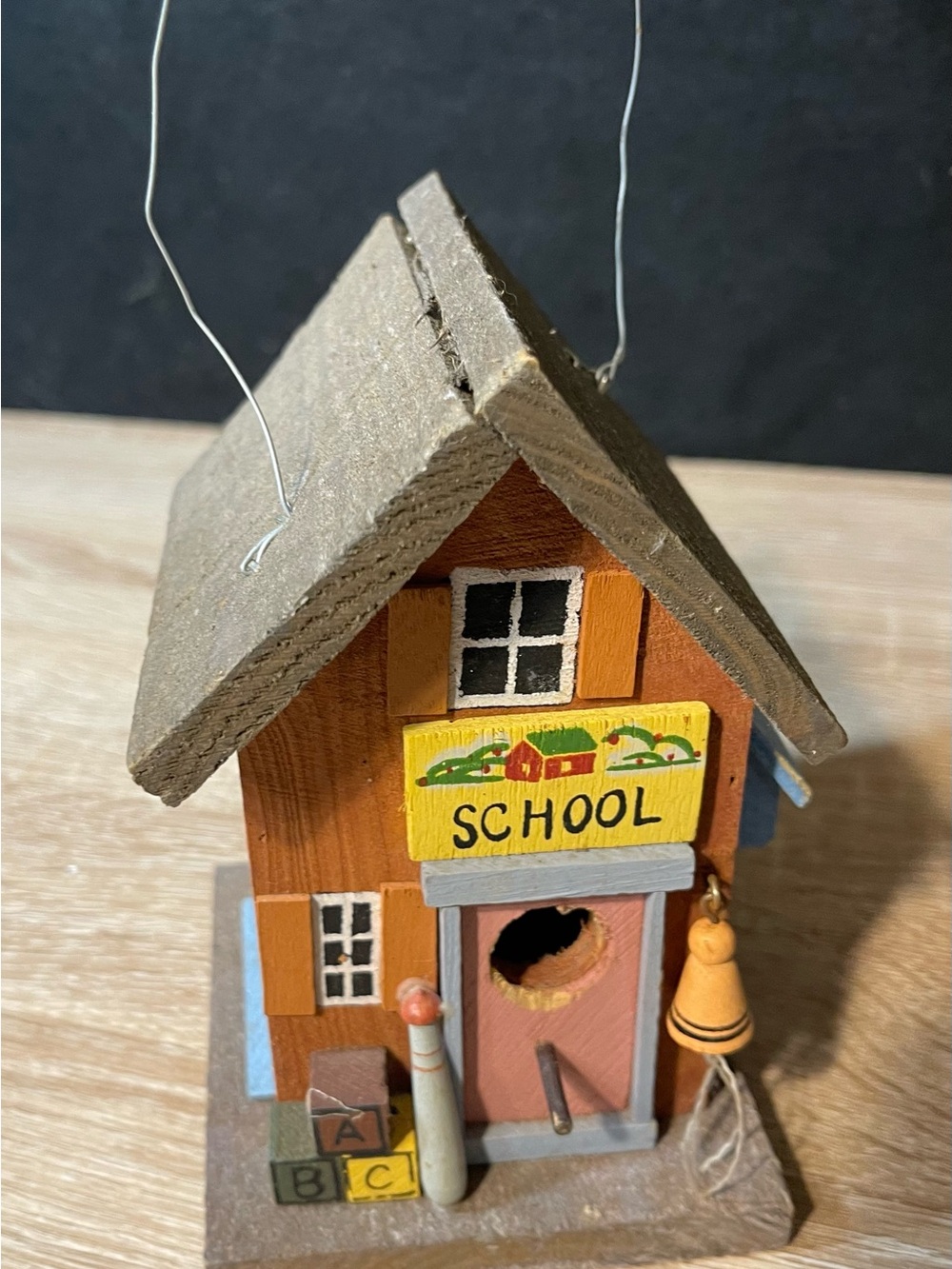 Wooden Schoolhouse decorative  birdhouse